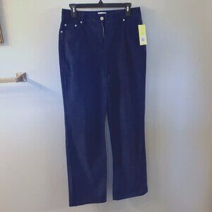 NWT Crown & Ivy Cabana Corduroy Pants Holiday Bottoms Blue 8